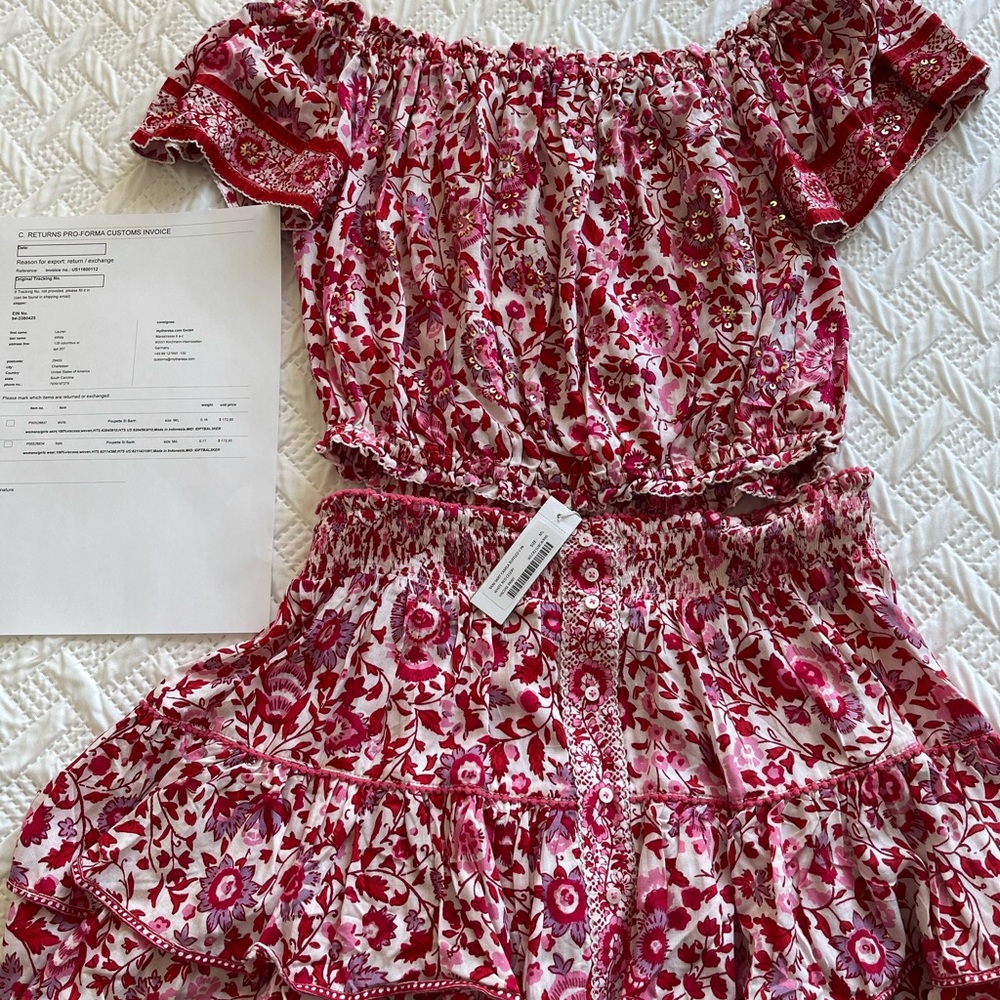 Poupette St Barth Camila floral sequin skirt & top - Picture 9 of 10